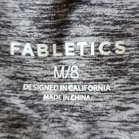 FABLETICS V Neck Space Dye Gray Short Sleeve Tech Tee 393092-33 Women's‎ Medium - Picture 5 of 6